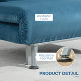 Velvet 1 Seater Sofa Bed 75cm Wide With 1 Pillow - Velmora