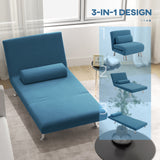 Velvet 1 Seater Sofa Bed 75cm Wide With 1 Pillow - Velmora