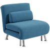 Velvet 1 Seater Sofa Bed 75cm Wide With 1 Pillow - Velmora