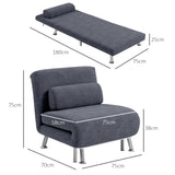 Velvet 1 Seater Sofa Bed 75cm Wide With 1 Pillow - Velmora