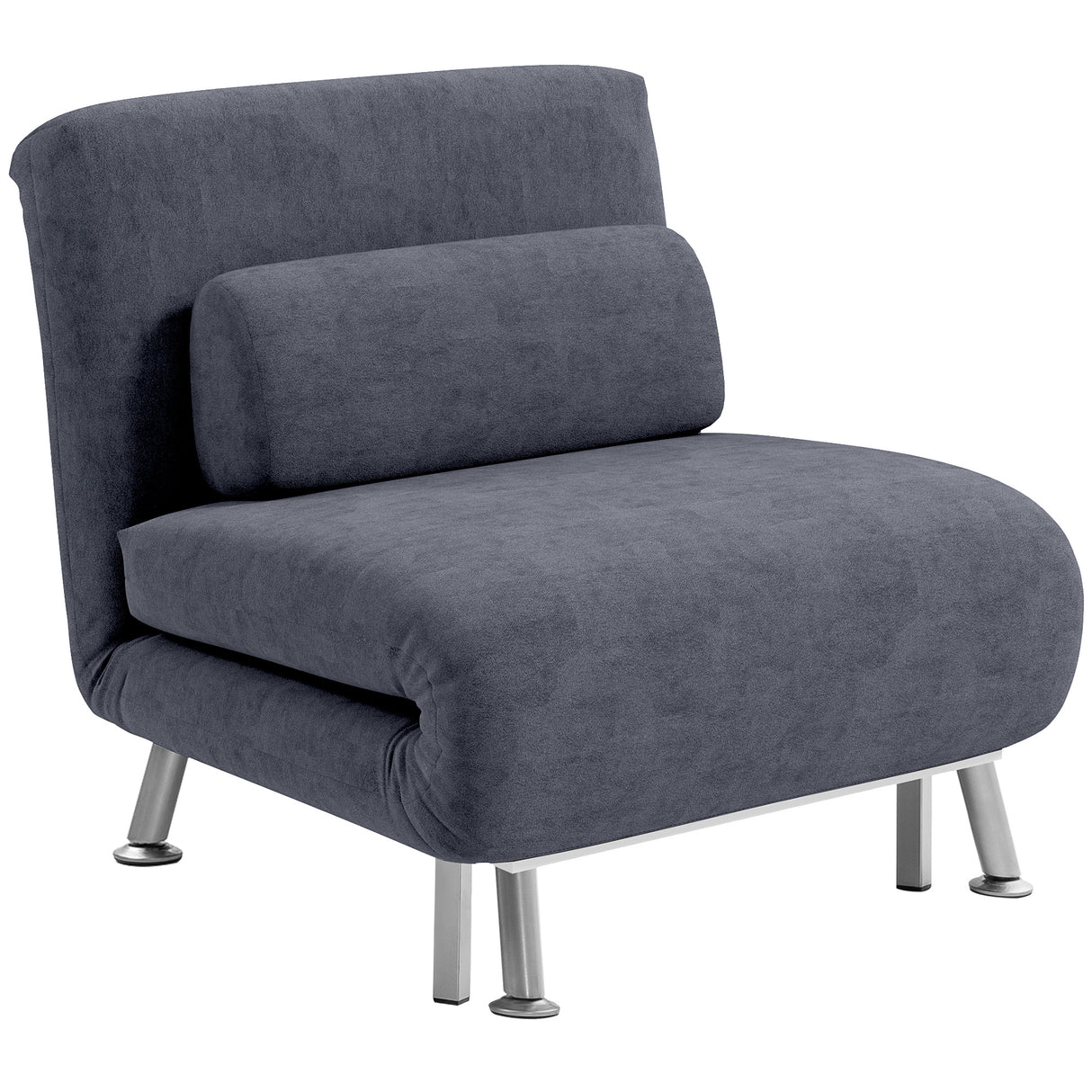 Velvet 1 Seater Sofa Bed 75cm Wide With 1 Pillow - Velmora