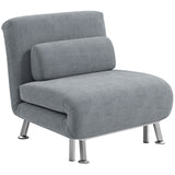 Velvet 1 Seater Sofa Bed 75cm Wide With 1 Pillow - Velmora