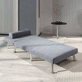 Velvet 1 Seater Sofa Bed 75cm Wide With 1 Pillow - Velmora