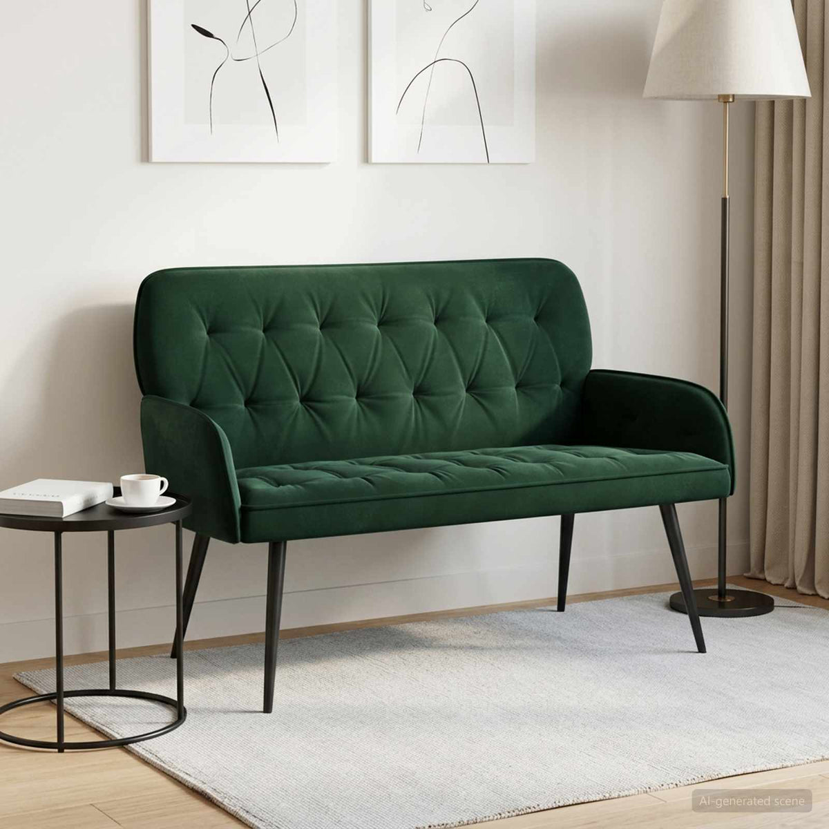 Velvet 2 Seater Sofa 115cm Wide - Vantage Home