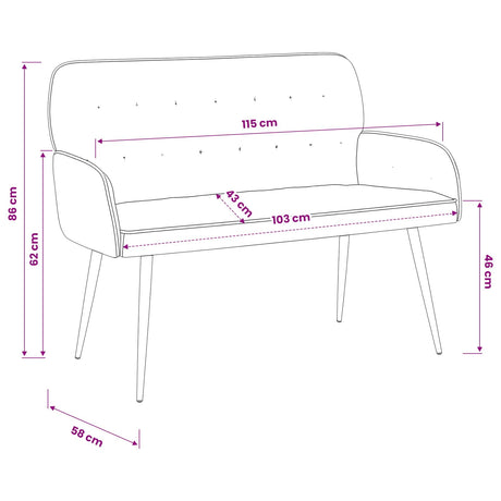 Velvet 2 Seater Sofa 115cm Wide - Vantage Home