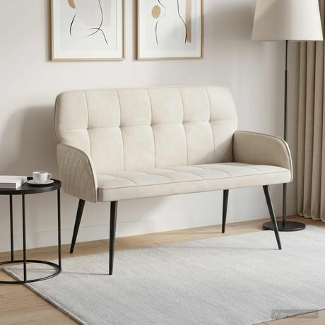Velvet 2 Seater Sofa 115cm Wide With Metal Legs - Vantage Home