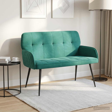 Velvet 2 Seater Sofa 115cm Wide With Metal Legs - Vantage Home