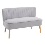 Velvet 2 Seater Sofa 117cm Wide With Wooden Legs - Velmora