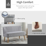 Velvet 2 Seater Sofa 117cm Wide With Wooden Legs - Velmora