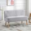 Velvet 2 Seater Sofa 117cm Wide With Wooden Legs - Velmora