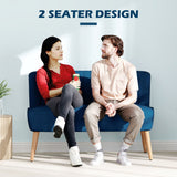 Velvet 2 Seater Sofa 117cm Wide With Wooden Legs - Velmora