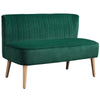 Velvet 2 Seater Sofa 117cm Wide With Wooden Legs - Velmora