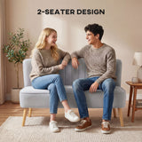 Velvet 2 Seater Sofa 117cm Wide With Wooden Legs - Velmora
