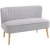 Velvet 2 Seater Sofa 117cm Wide With Wooden Legs - Velmora