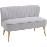 Velvet 2 Seater Sofa 117cm Wide With Wooden Legs - Velmora