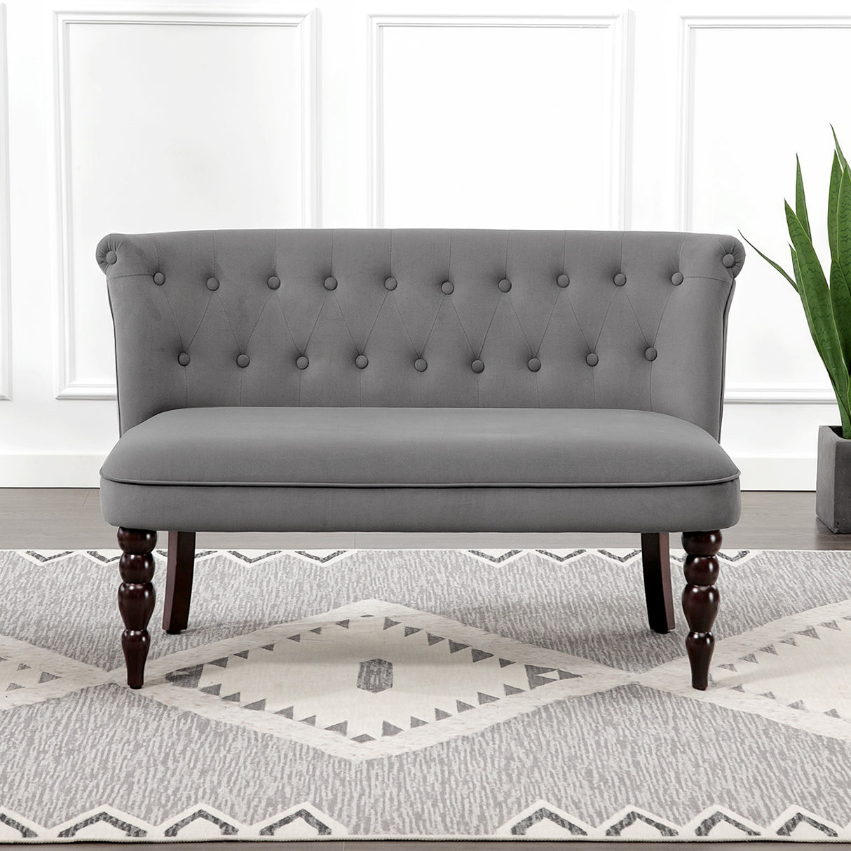 Velvet 2 Seater Sofa 120cm Wide With Rubberwood Legs - Velmora