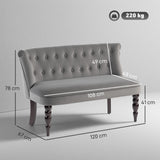 Velvet 2 Seater Sofa 120cm Wide With Rubberwood Legs - Velmora