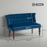 Velvet 2 Seater Sofa 120cm Wide With Rubberwood Legs - Velmora
