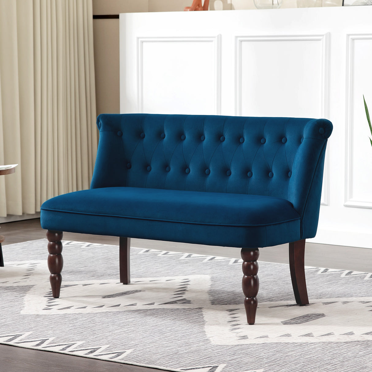 Velvet 2 Seater Sofa 120cm Wide With Rubberwood Legs - Velmora