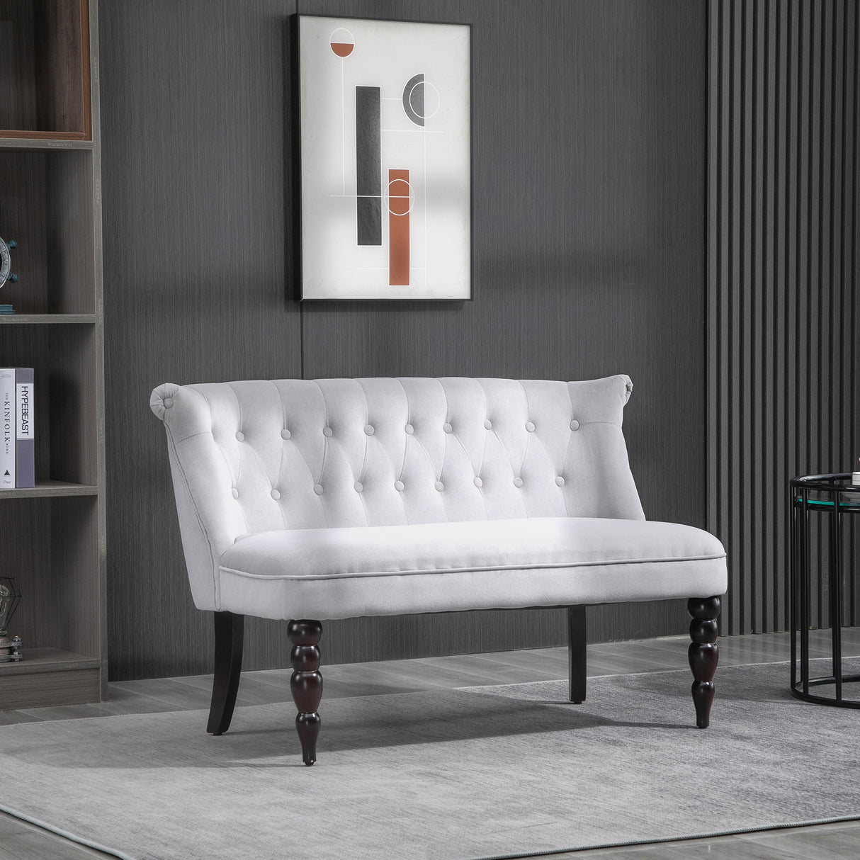 Velvet 2 Seater Sofa 120cm Wide With Rubberwood Legs - Velmora