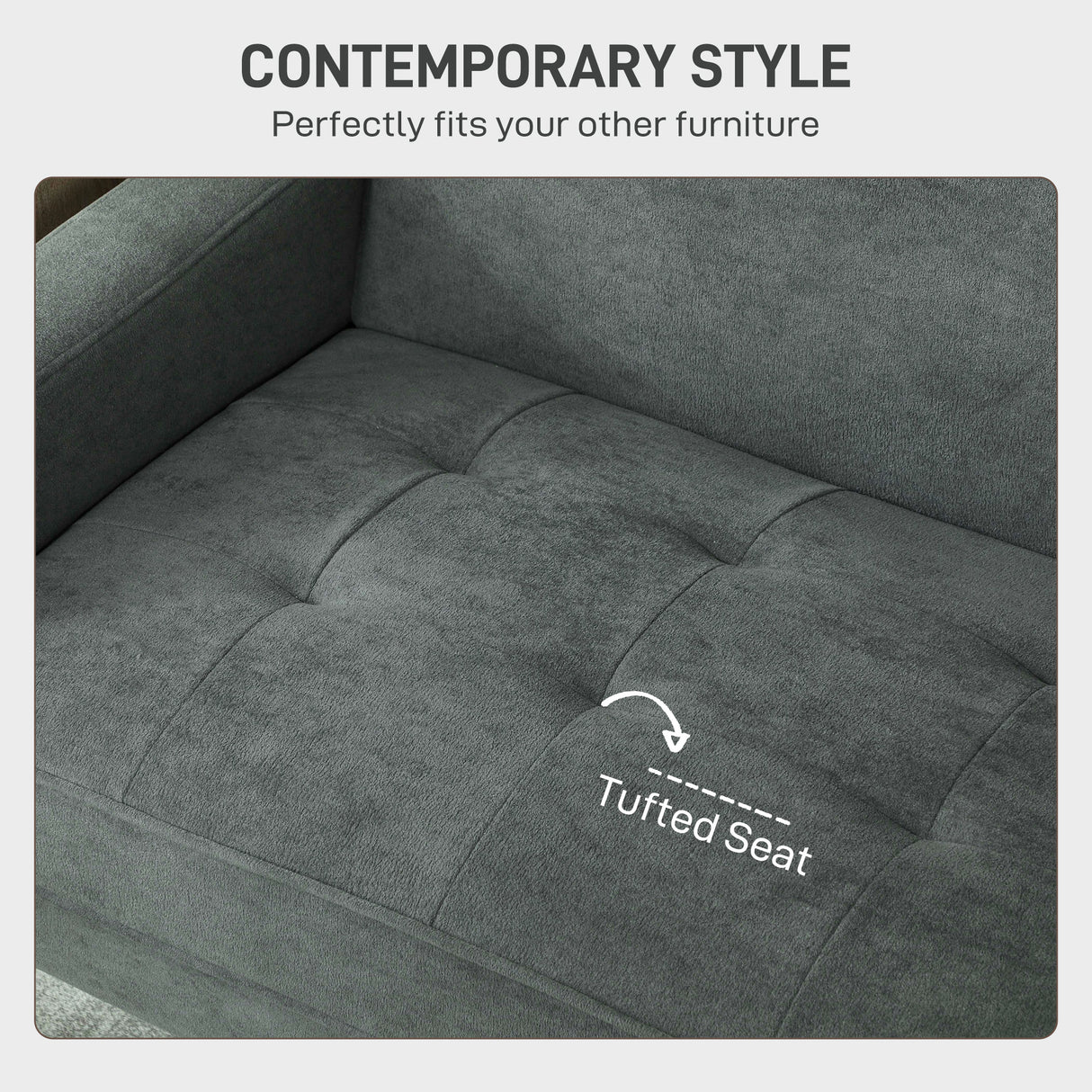 Velvet 2 Seater Sofa 130cm Wide With Rubberwood Legs - Velmora