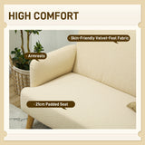 Velvet 2 Seater Sofa 130cm Wide With Wooden Legs - Velmora