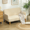 Velvet 2 Seater Sofa 130cm Wide With Wooden Legs - Velmora