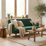 Velvet 2 Seater Sofa 130cm Wide With Wooden Legs - Velmora