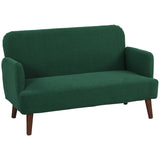 Velvet 2 Seater Sofa 130cm Wide With Wooden Legs - Velmora