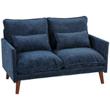 Velvet 2 Seater Sofa 131cm Wide With Wooden Legs - Velmora