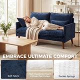 Velvet 2 Seater Sofa 131cm Wide With Wooden Legs - Velmora