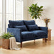 Velvet 2 Seater Sofa 131cm Wide With Wooden Legs - Velmora