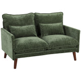 Velvet 2 Seater Sofa 131cm Wide With Wooden Legs - Velmora