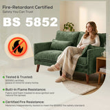 Velvet 2 Seater Sofa 131cm Wide With Wooden Legs - Velmora