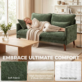 Velvet 2 Seater Sofa 131cm Wide With Wooden Legs - Velmora
