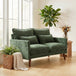 Velvet 2 Seater Sofa 131cm Wide With Wooden Legs - Velmora