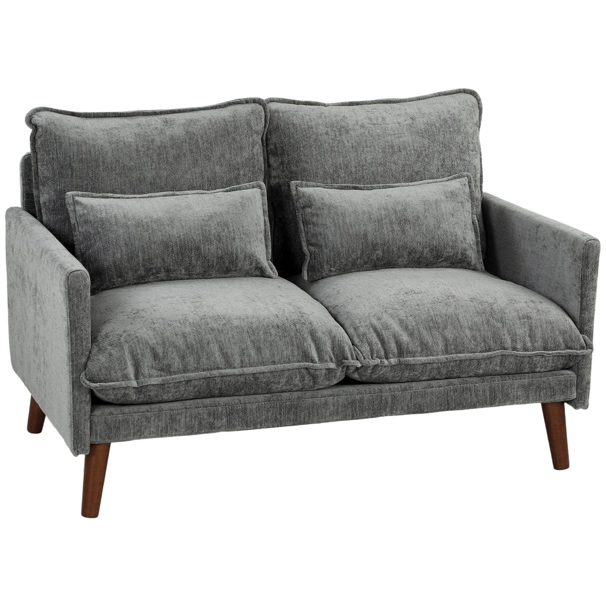 Velvet 2 Seater Sofa 131cm Wide With Wooden Legs - Velmora