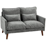 Velvet 2 Seater Sofa 131cm Wide With Wooden Legs - Velmora