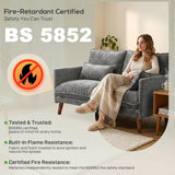Velvet 2 Seater Sofa 131cm Wide With Wooden Legs - Velmora