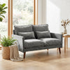 Velvet 2 Seater Sofa 131cm Wide With Wooden Legs - Velmora