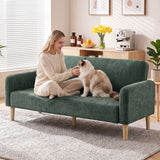 Velvet 2 Seater Sofa 160cm Wide With Wooden Legs - Velmora