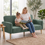 Velvet 2 Seater Sofa 160cm Wide With Wooden Legs - Velmora