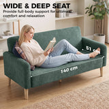 Velvet 2 Seater Sofa 160cm Wide With Wooden Legs - Velmora