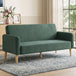 Velvet 2 Seater Sofa 160cm Wide With Wooden Legs - Velmora