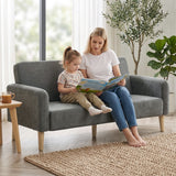 Velvet 2 Seater Sofa 160cm Wide With Wooden Legs - Velmora