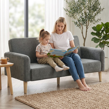 Velvet 2 Seater Sofa 160cm Wide With Wooden Legs - Velmora