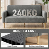 Velvet 2 Seater Sofa 160cm Wide With Wooden Legs - Velmora