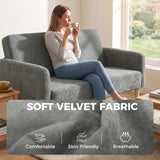 Velvet 2 Seater Sofa 160cm Wide With Wooden Legs - Velmora