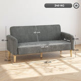 Velvet 2 Seater Sofa 160cm Wide With Wooden Legs - Velmora