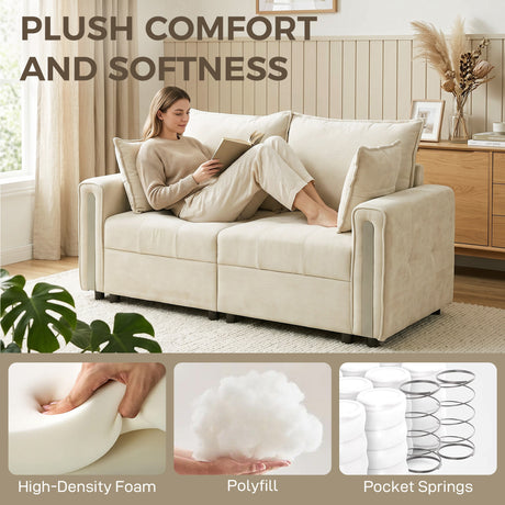 Velvet 2 Seater Sofa 168cm Wide With Lift Up Storage - Velmora